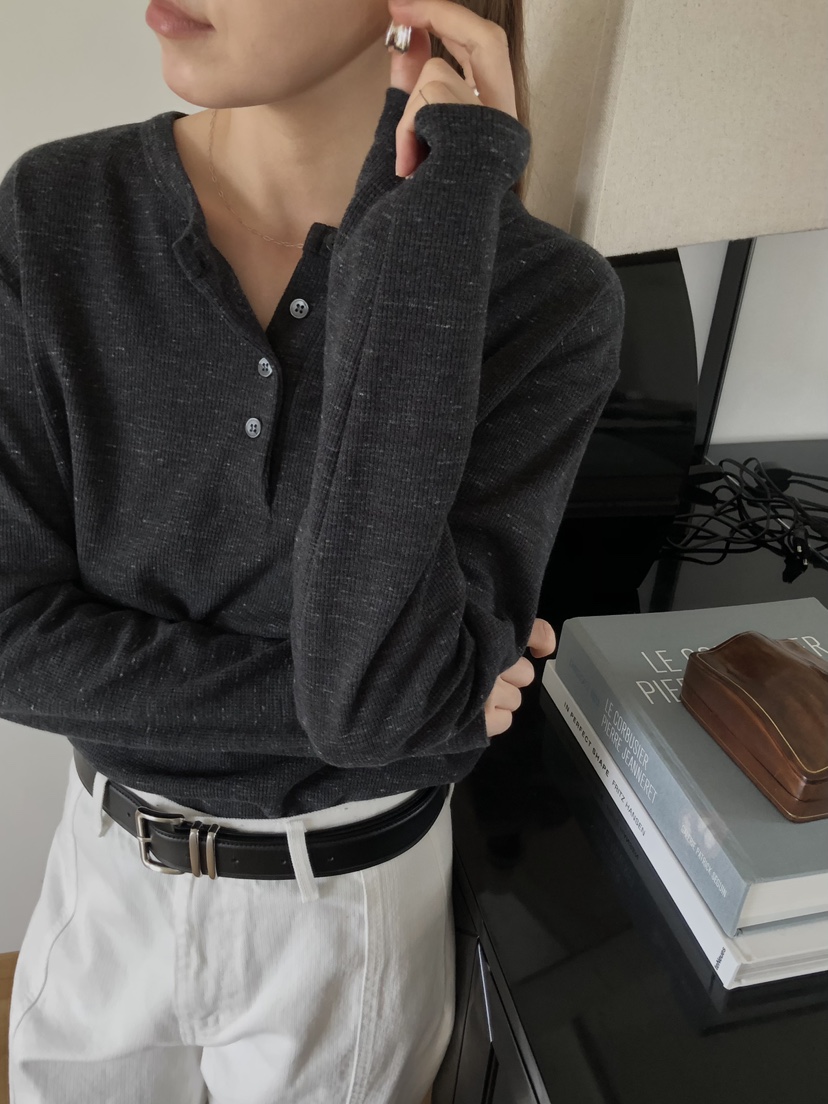 LONG PEAK東大門代購女士新品人氣休閑時尚長袖T恤華夫格LONG PEAK長袖T恤