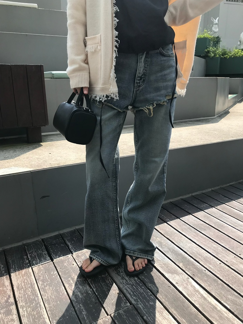 ESCHER東大門代購女裝新款人氣休閑時尚真品牛仔褲喇叭褲ESCHER牛仔褲