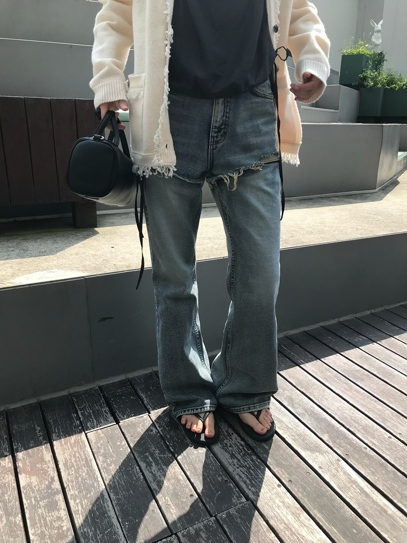 ESCHER東大門代購女裝新款人氣休閑時尚真品牛仔褲喇叭褲ESCHER牛仔褲