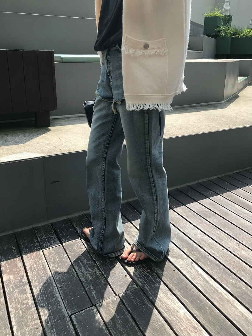 ESCHER東大門代購女裝新款人氣休閑時尚真品牛仔褲喇叭褲ESCHER牛仔褲