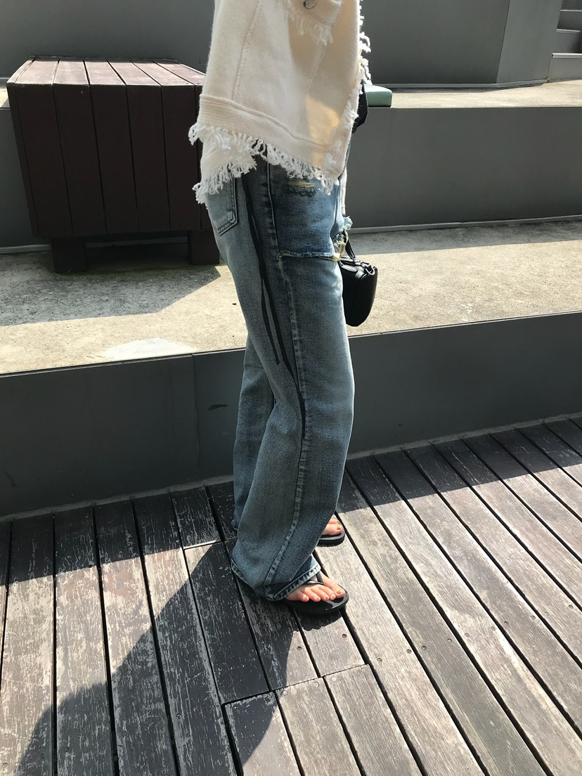 ESCHER東大門代購女裝新款人氣休閑時尚真品牛仔褲喇叭褲ESCHER牛仔褲