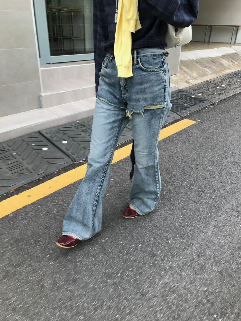ESCHER東大門代購女裝新款人氣休閑時尚真品牛仔褲喇叭褲ESCHER牛仔褲