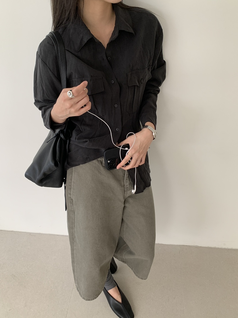 B_GARDER韓國直郵女士新品真品熱賣人氣推薦襯衫蕾絲衫褶皺B.GARDER襯衫/蕾絲衫