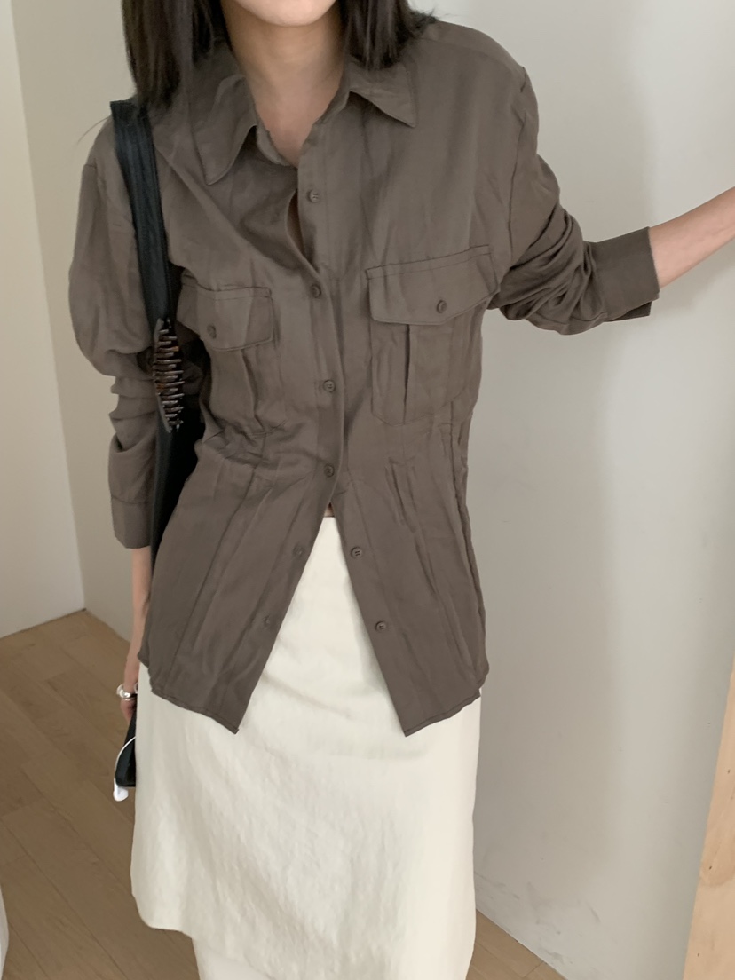 B_GARDER韓國直郵女士新品真品熱賣人氣推薦襯衫蕾絲衫褶皺B.GARDER襯衫/蕾絲衫
