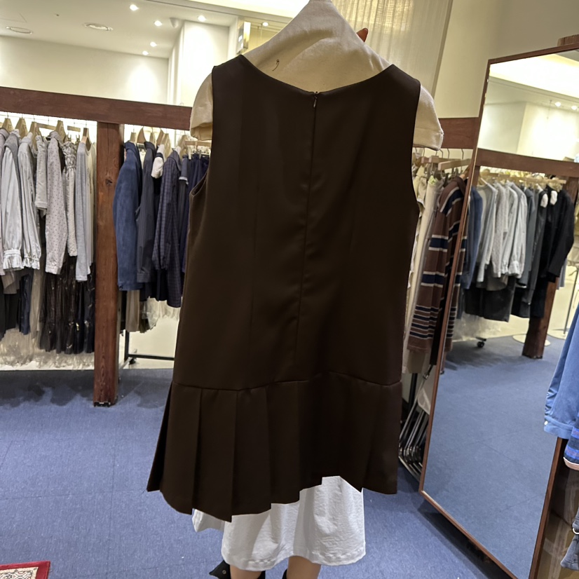 FURE東大門代購女裝新品時尚人氣真品推薦連衣裙口袋褶裥FURE連衣裙