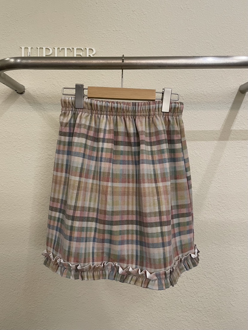 JUPITER東大門代購女裝新品推薦真品時尚人氣休閑短裙褶邊JUPITER短裙