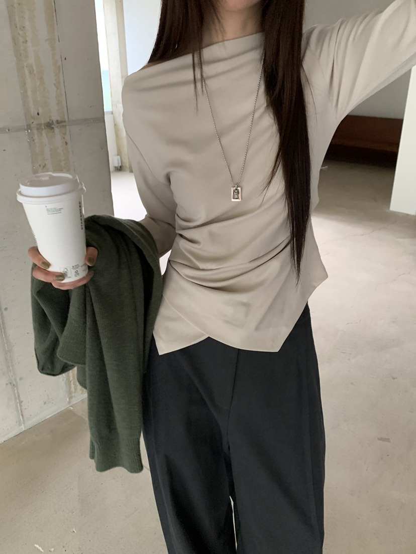 B_GARDER韓國直郵女裝新品真品推薦人氣熱賣長袖T恤不對稱B.GARDER長袖T恤圖色1