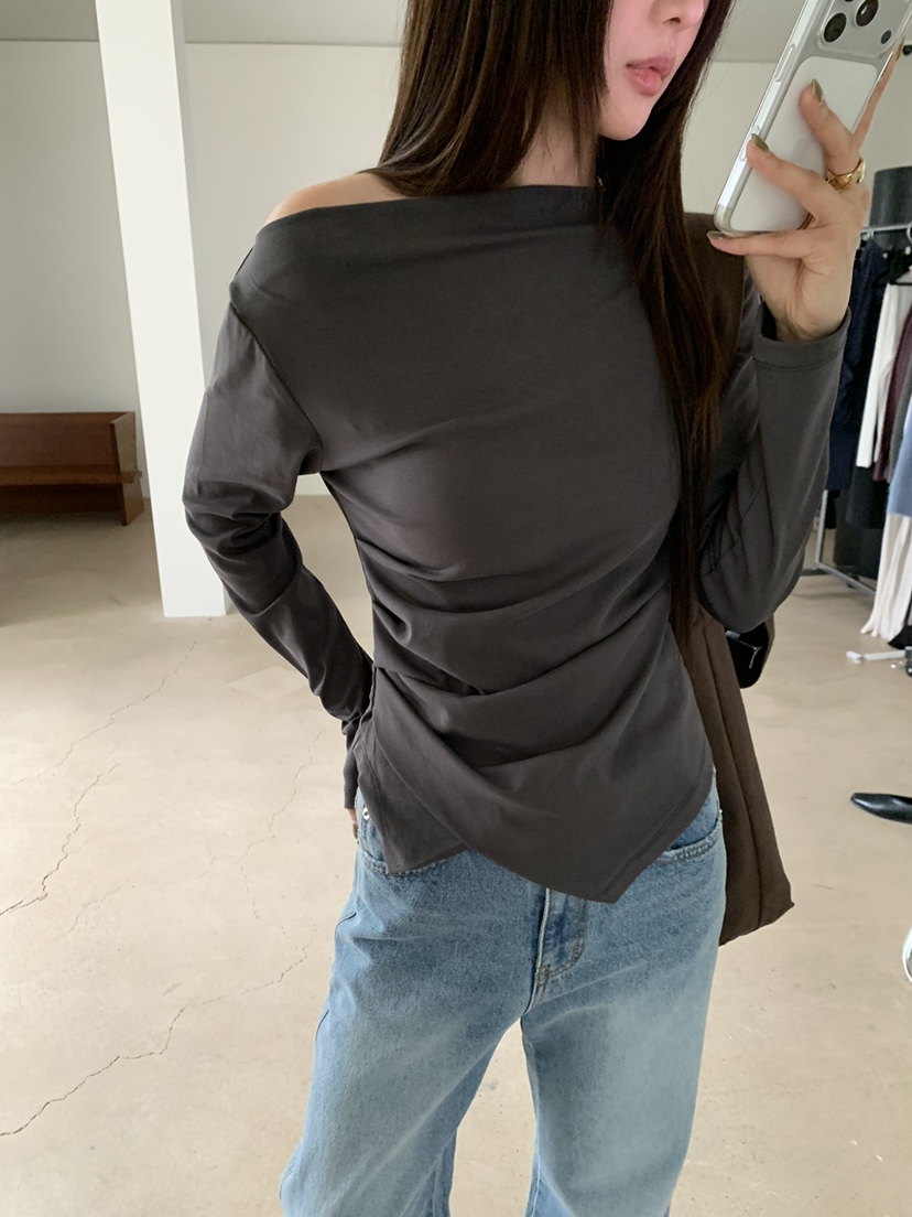 B_GARDER韓國直郵女裝新品真品推薦人氣熱賣長袖T恤不對稱B.GARDER長袖T恤圖色2