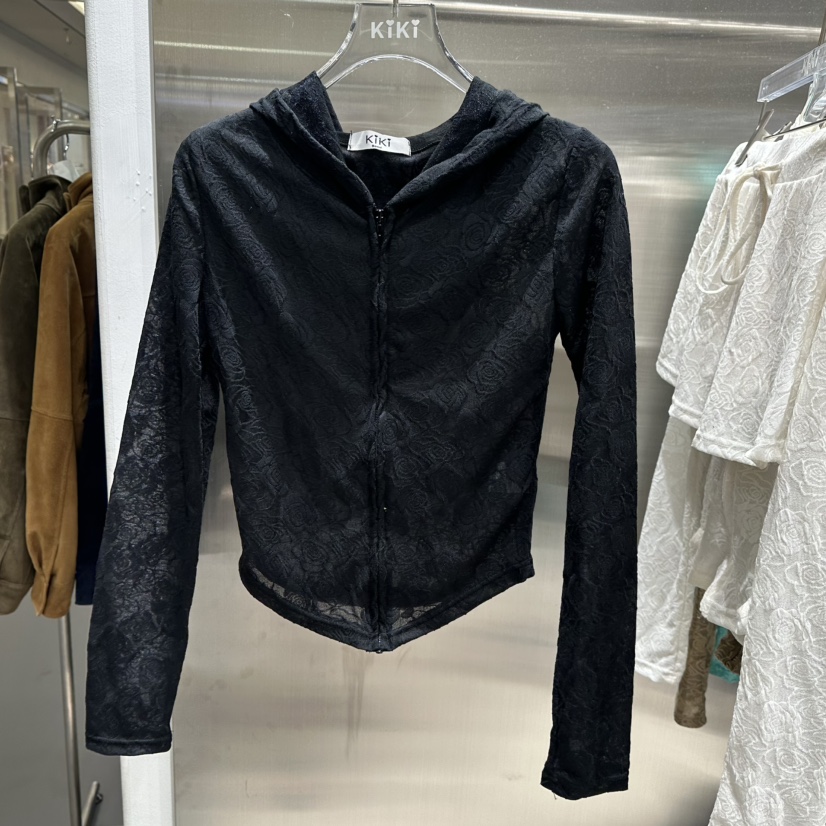 KIKI東大門直郵女裝新品時尚熱賣真品推薦衛衣連帽衫蕾絲KIKI衛衣圖色4