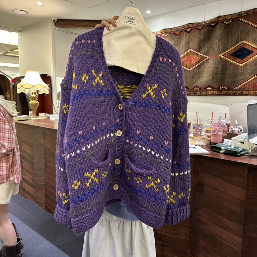 FURE東大門代購女士新品推薦休閑熱賣時尚人氣毛衣手工復古FURE毛衣圖色1