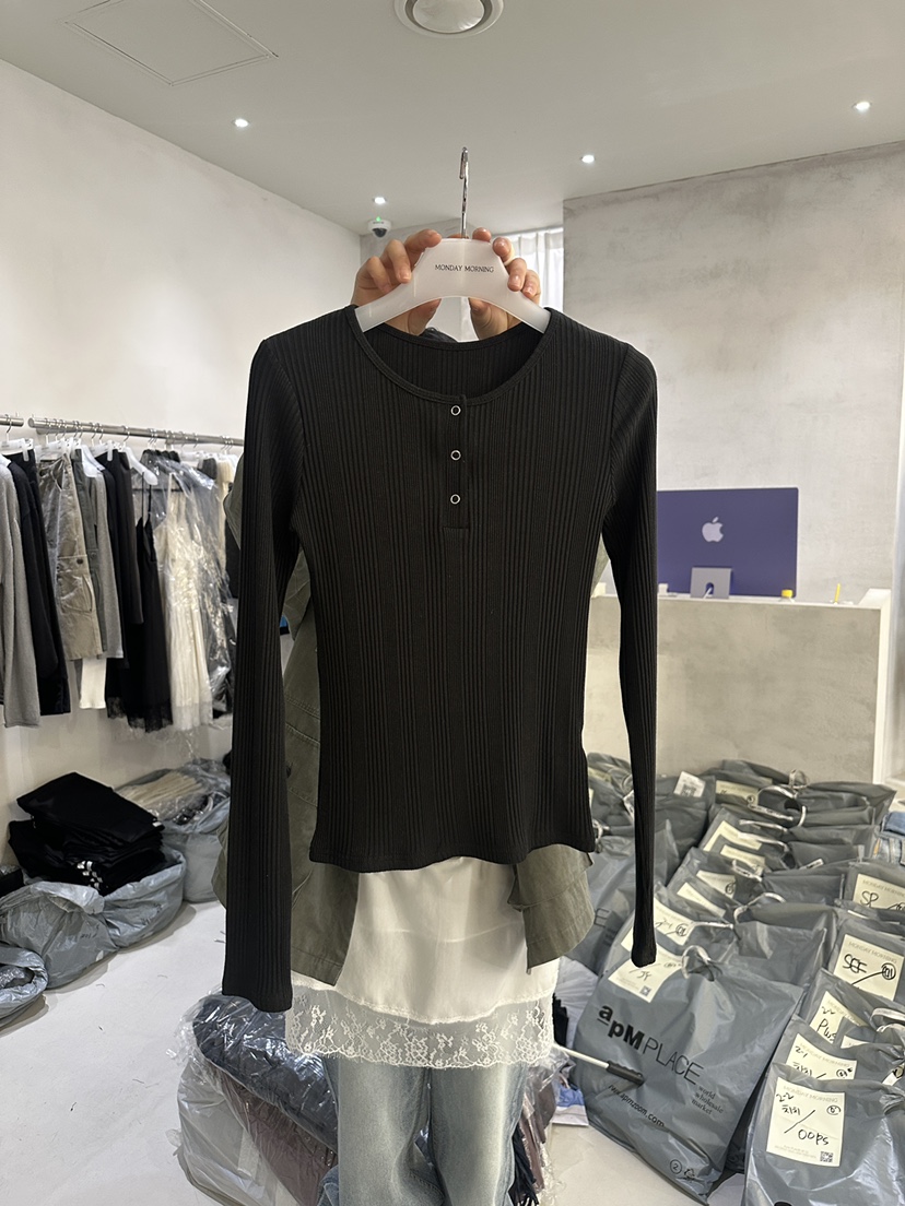 MONDAYMORING東大門實拍女士新品人氣休閑職業熱賣長袖T恤MONDAYMORING長袖T恤圖色3