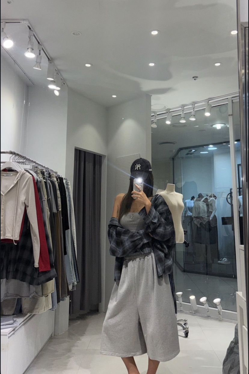 OKIE東大門代購女士新品休閑真品時尚襯衫蕾絲衫連帽衫格子OKIE襯衫/蕾絲衫