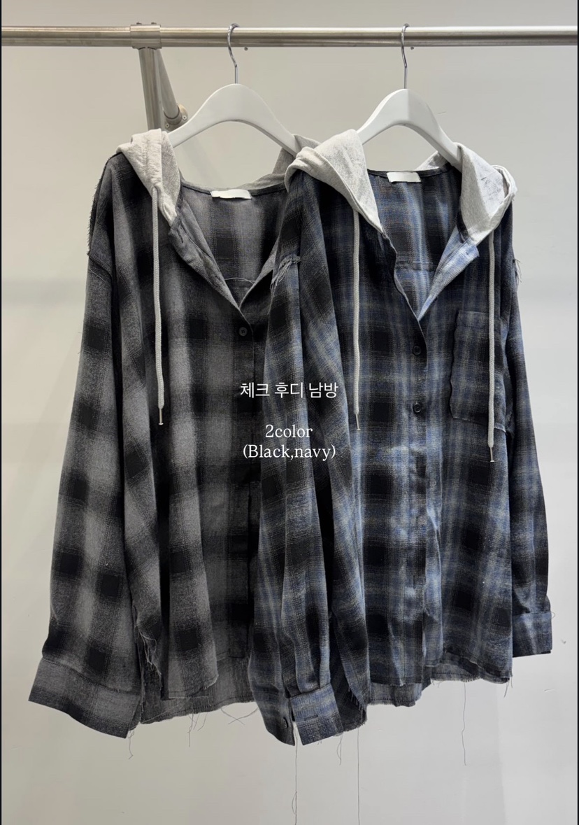 OKIE東大門代購女士新品休閑真品時尚襯衫蕾絲衫連帽衫格子OKIE襯衫/蕾絲衫