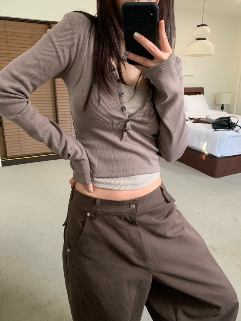 OKIE韓國直郵女士新款真品時尚職業休閑人氣推薦熱賣長袖T恤OKIE長袖T恤