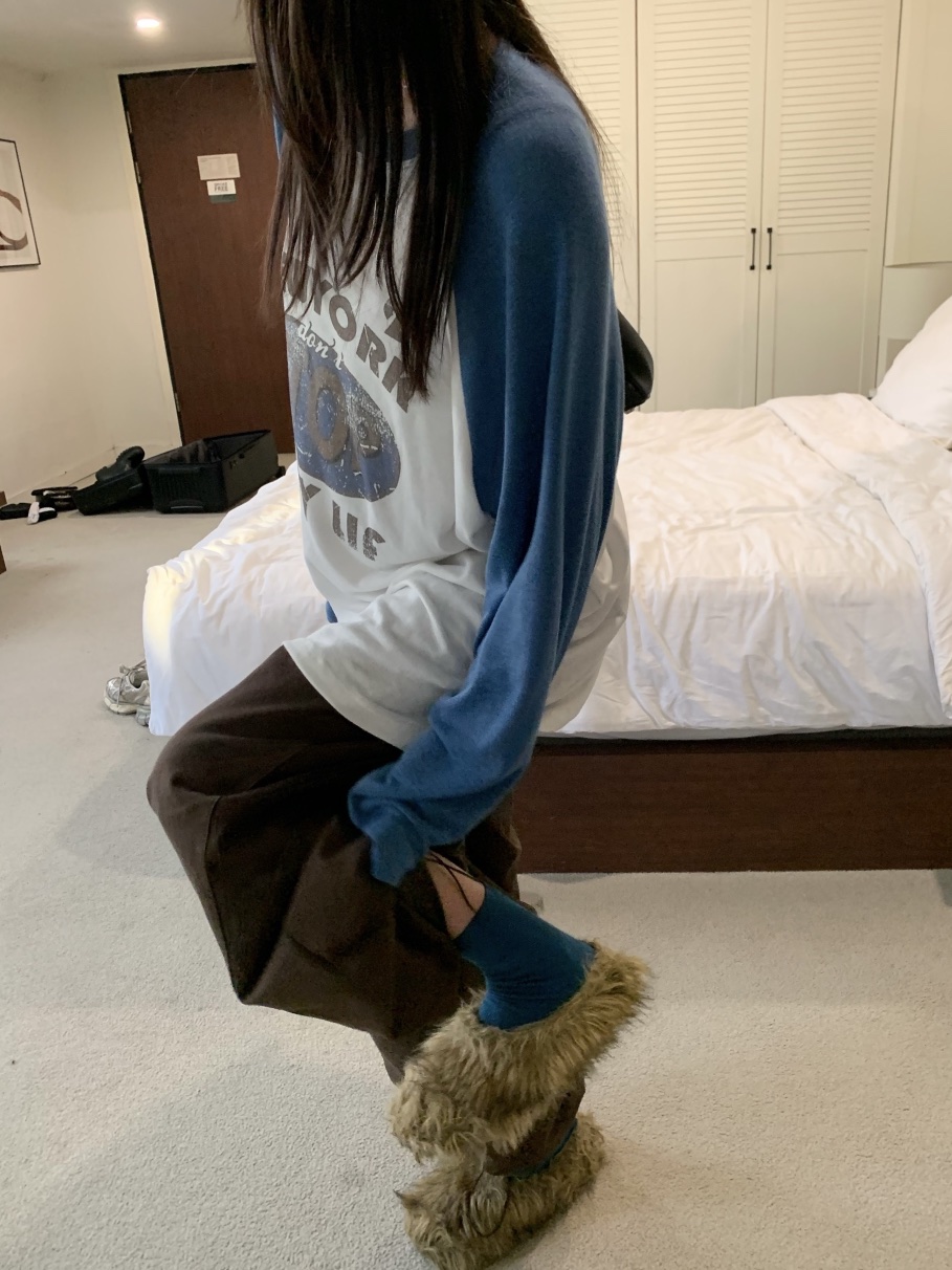 OKIE韓國直郵女裝新品時尚休閑真品人氣推薦長袖T恤插肩袖OKIE長袖T恤