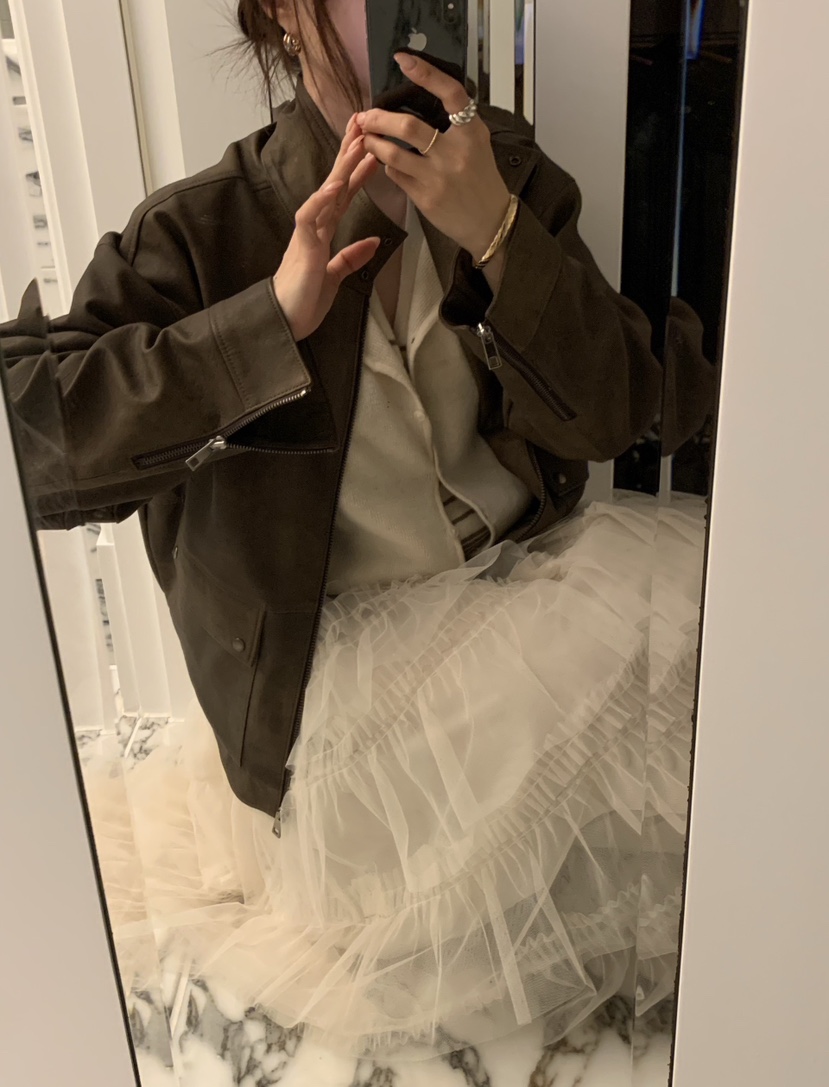 LA CREME東大門實拍女士新款熱賣推薦休閑人氣夾克皮革高領LA CREME夾克