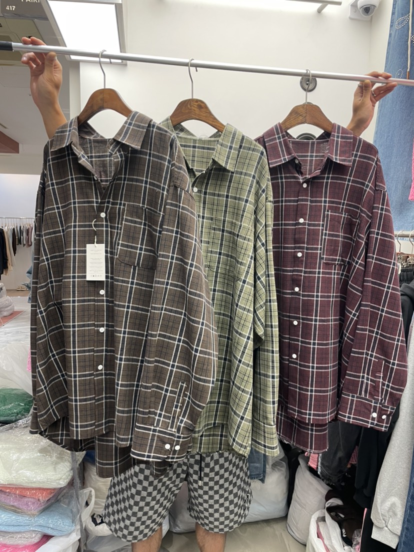 PAIRING韓國直郵女裝新款休閑真品人氣時尚襯衫蕾絲衫格子PAIRING襯衫/蕾絲衫