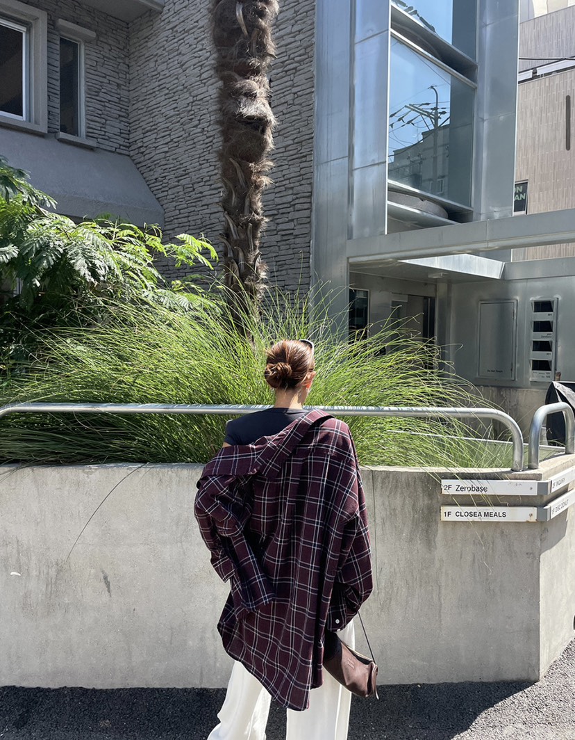 PAIRING韓國直郵女裝新款休閑真品人氣時尚襯衫蕾絲衫格子PAIRING襯衫/蕾絲衫