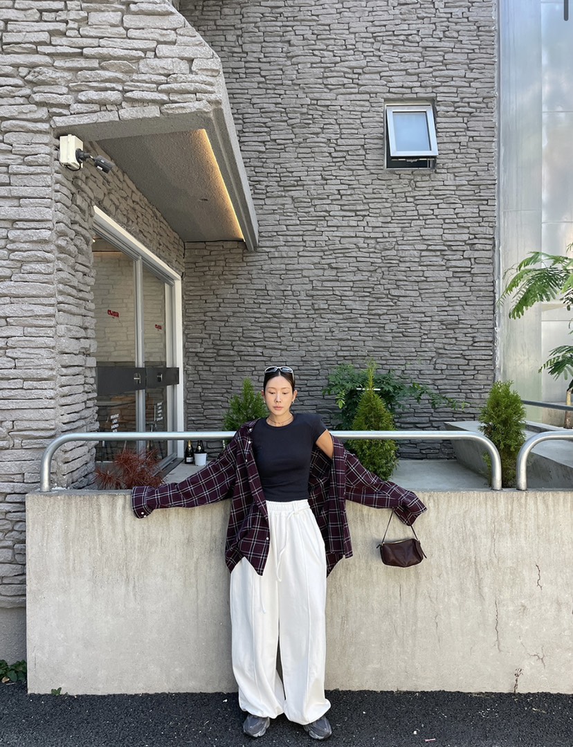 PAIRING韓國直郵女裝新款休閑真品人氣時尚襯衫蕾絲衫格子PAIRING襯衫/蕾絲衫