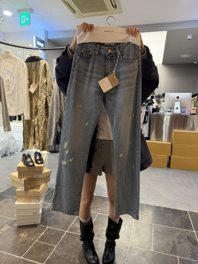 SOPHISTICATE東大門代購女士新款休閑真品牛仔褲口袋復古SOPHISTICATE牛仔褲圖色1