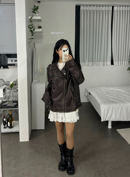 PAIRING東大門直郵女裝新款真品人氣推薦熱賣時尚休閑皮衣PAIRING皮衣