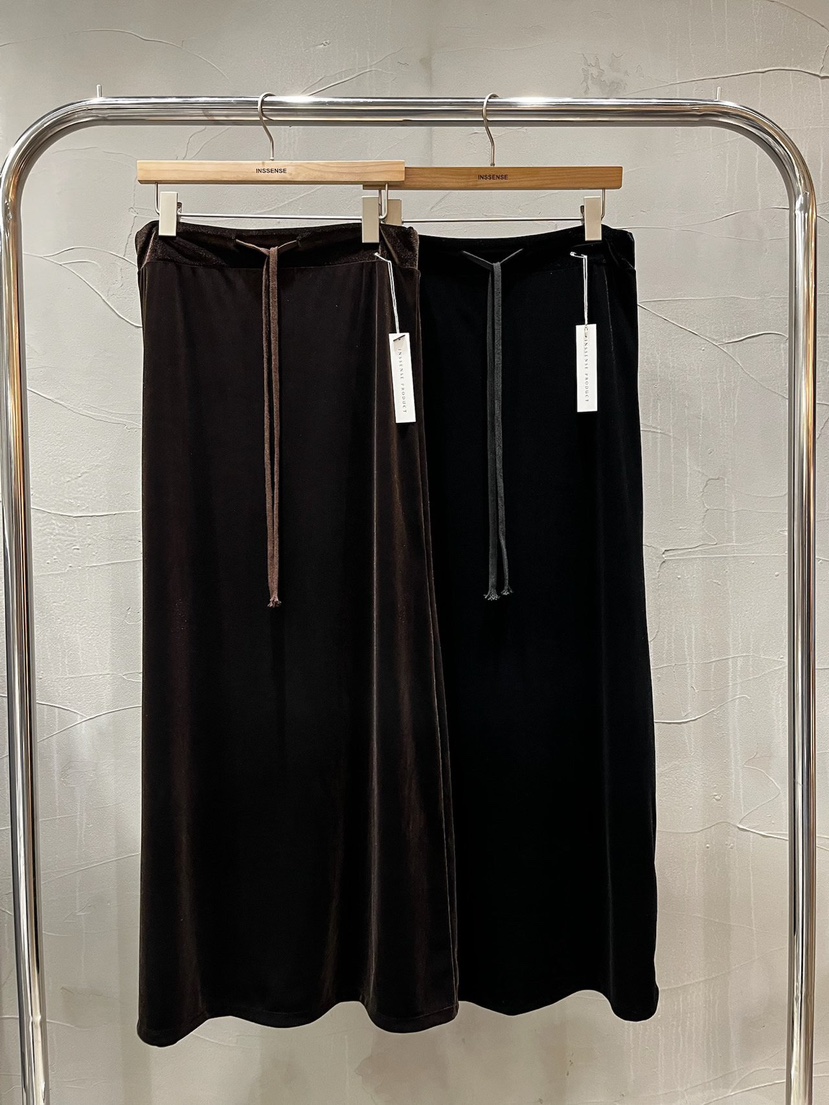 INSSENSE-A東大門直郵女士新品時尚推薦人氣休閑長裙絲絨INSSENSE-A長裙
