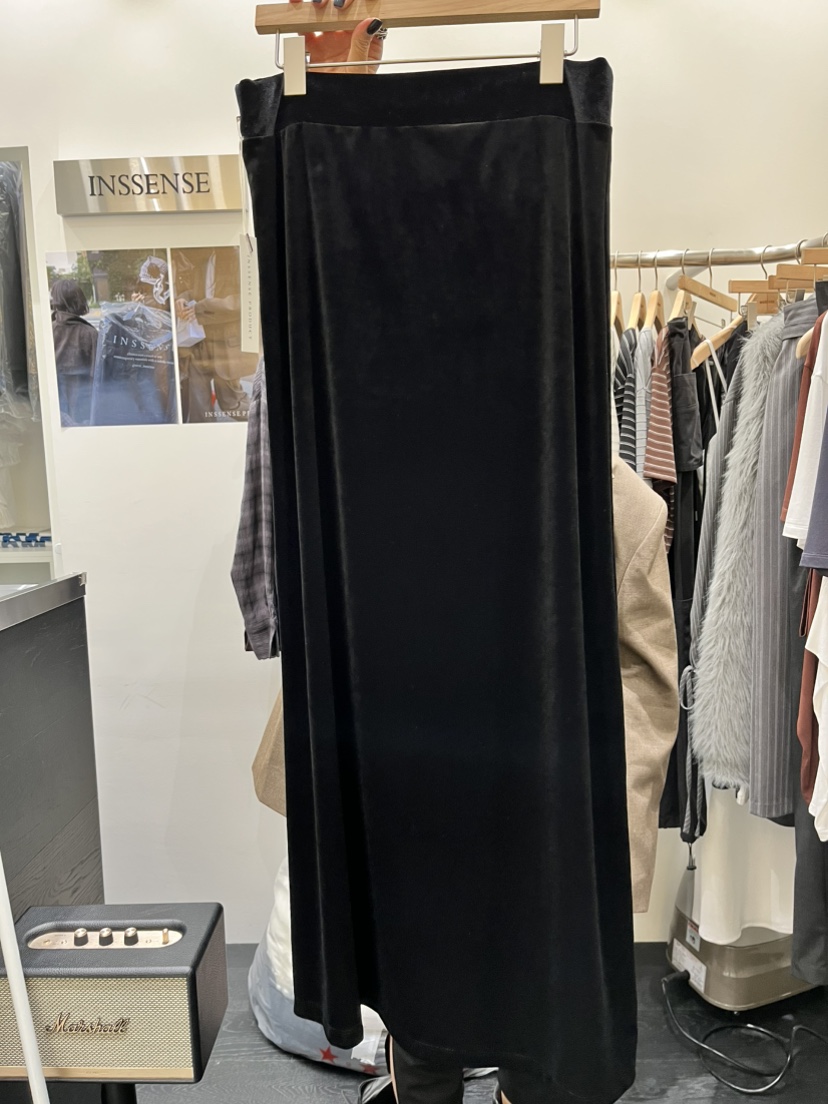 INSSENSE-A東大門直郵女士新品時尚推薦人氣休閑長裙絲絨INSSENSE-A長裙