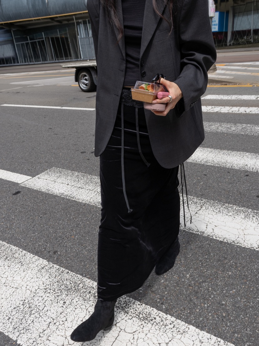 INSSENSE-A東大門直郵女士新品時尚推薦人氣休閑長裙絲絨INSSENSE-A長裙