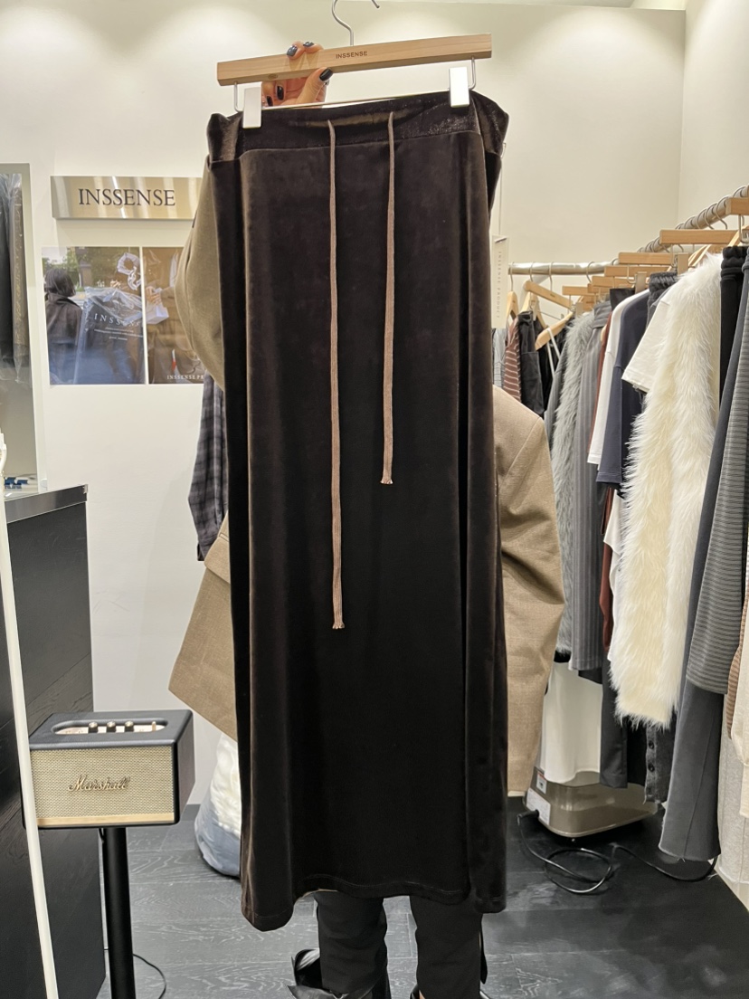 INSSENSE-A東大門直郵女士新品時尚推薦人氣休閑長裙絲絨INSSENSE-A長裙圖色2