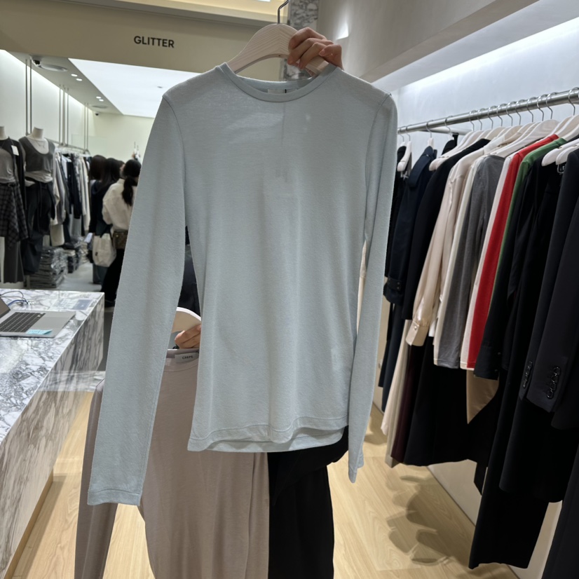 CREPE韓國代購女士新款真品人氣時尚熱賣推薦休閑長袖T恤CREPE長袖T恤圖色1