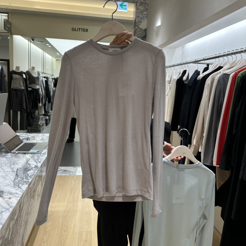 CREPE韓國代購女士新款真品人氣時尚熱賣推薦休閑長袖T恤CREPE長袖T恤圖色2