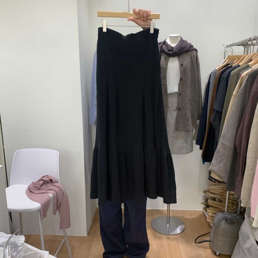 GOLDEN MARKET韓國代購女士新品休閑推薦時尚人氣長裙褶裥GOLDEN MARKET長裙圖色2