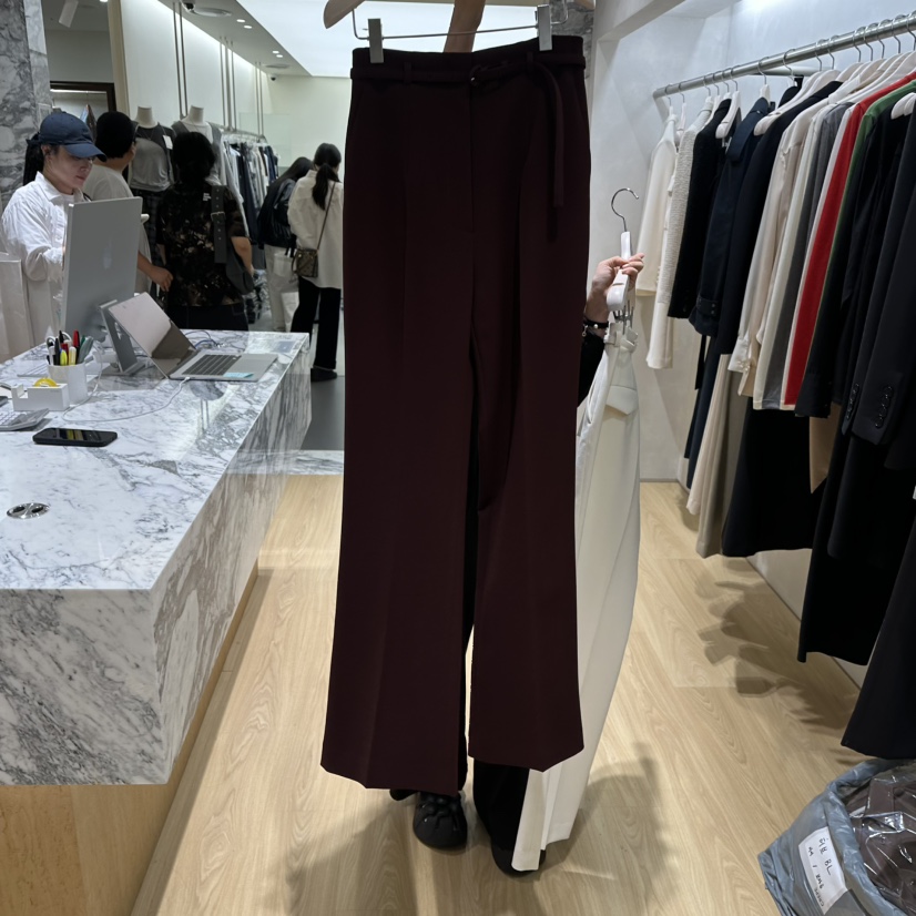 CREPE東大門代購女裝新款熱賣時尚真品休閑人氣推薦休閑褲CREPE休閑褲圖色3酒紅