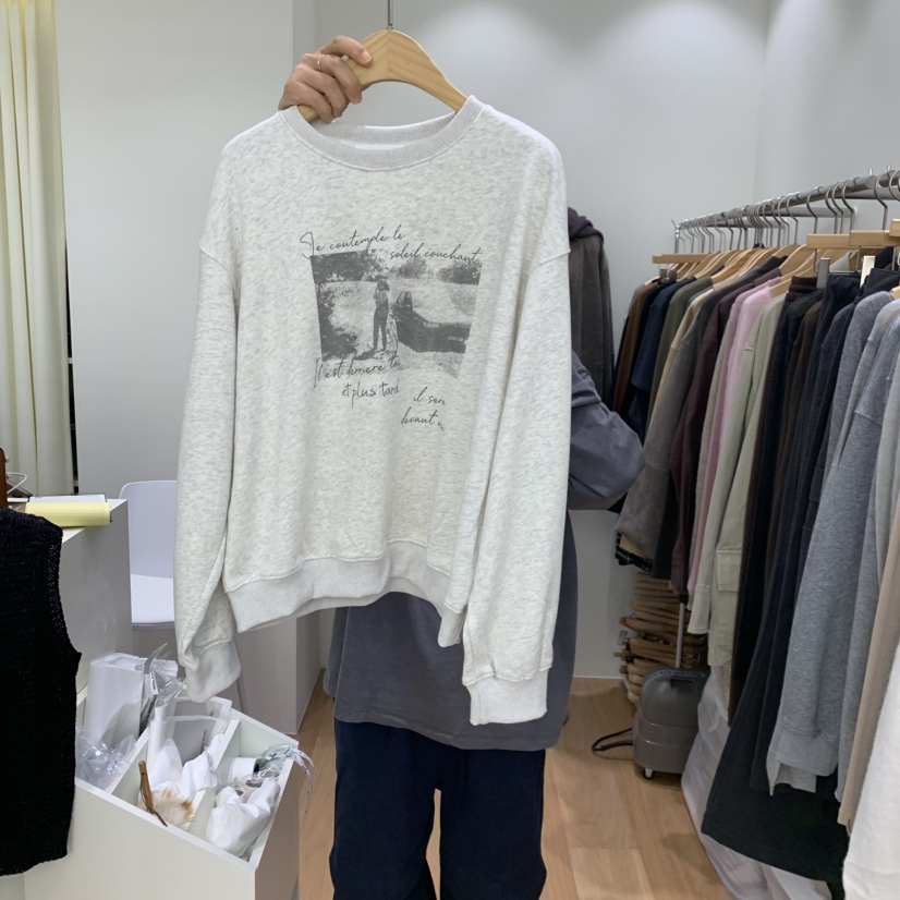 GOLDEN MARKET東大門實拍女裝新款時尚真品推薦熱賣衛衣GOLDEN MARKET衛衣圖色3白灰