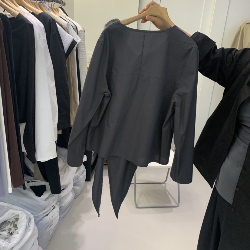 AMON東大門代購女士新品熱賣時尚休閑推薦襯衫蕾絲衫U領腰帶AMON襯衫/蕾絲衫