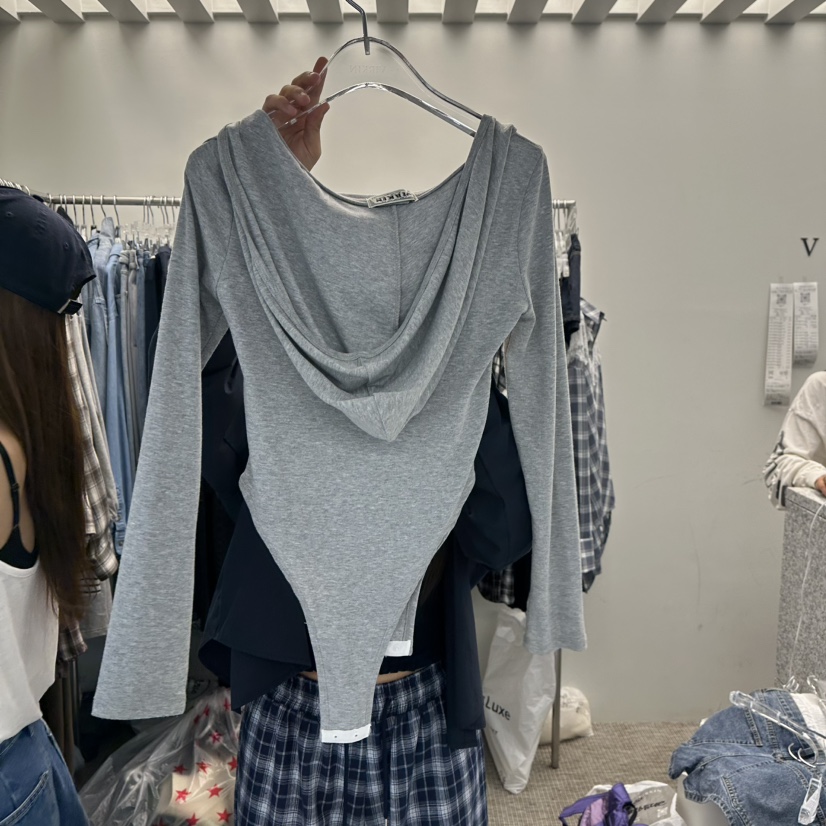 VIRKIN韓國直郵女裝新款推薦休閑人氣真品長袖T恤連帽衫套裝VIRKIN長袖T恤