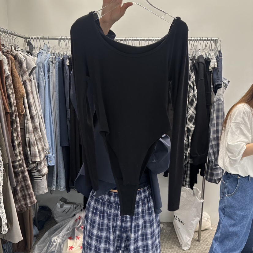 VIRKIN韓國直郵女裝新款推薦休閑人氣真品長袖T恤連帽衫套裝VIRKIN長袖T恤圖色3