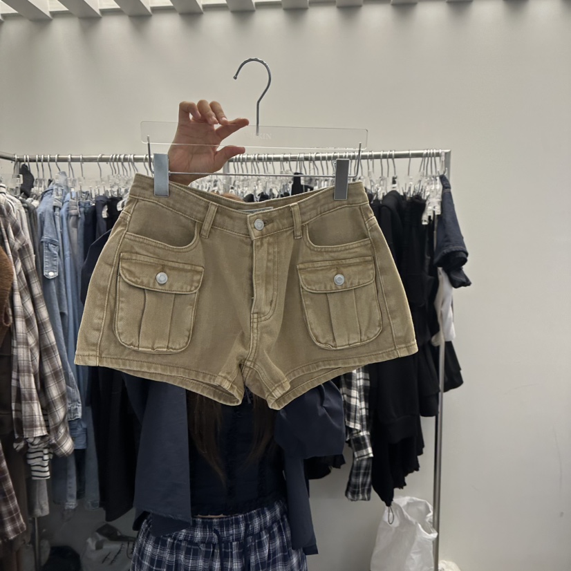 VIRKIN東大門實拍女士新品真品推薦熱賣休閑人氣短褲口袋VIRKIN短褲圖色1