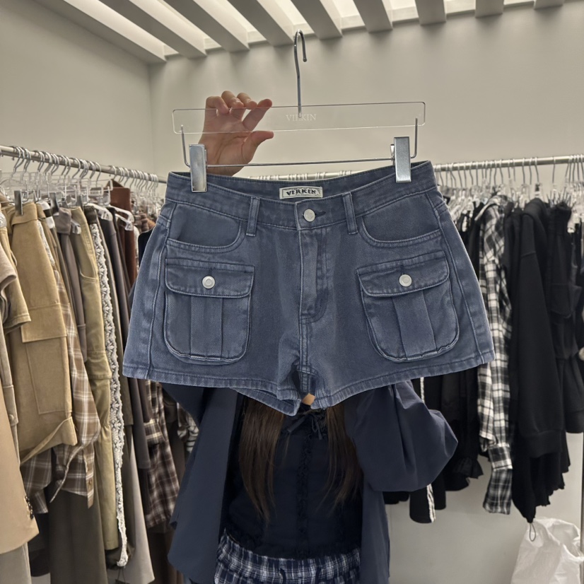 VIRKIN東大門實拍女士新品真品推薦熱賣休閑人氣短褲口袋VIRKIN短褲圖色2
