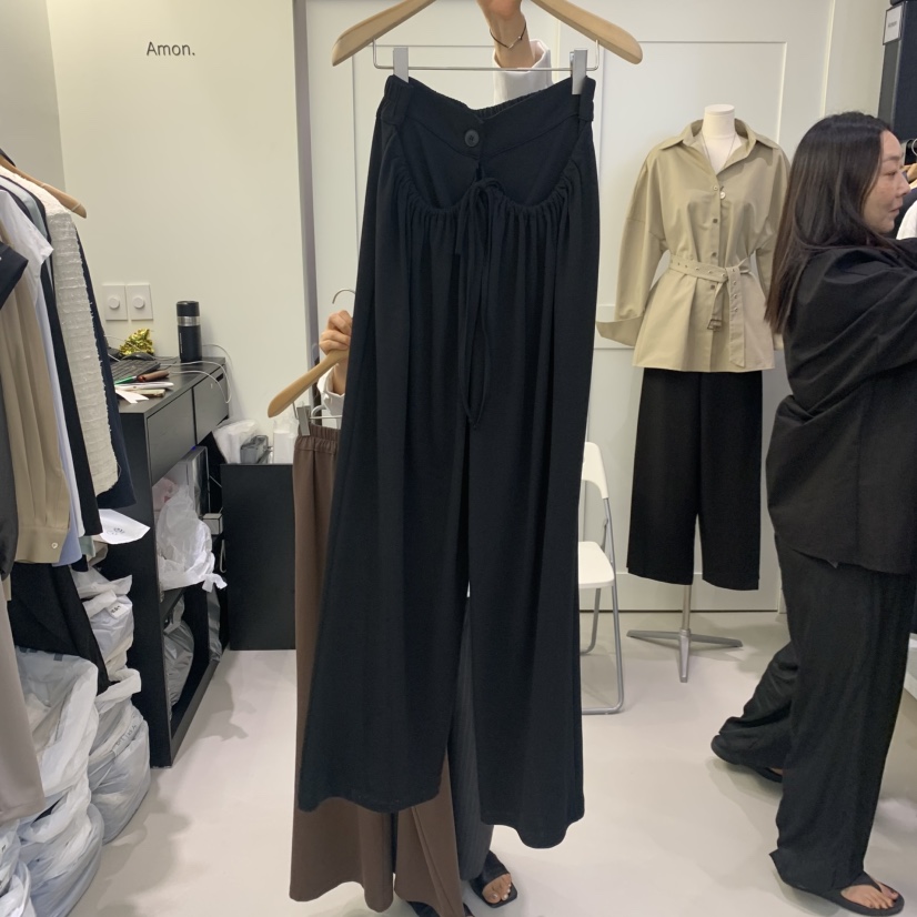 AMON韓國代購女士新款時尚人氣推薦真品熱賣休閑褲口袋褶皺AMON休閑褲圖色2