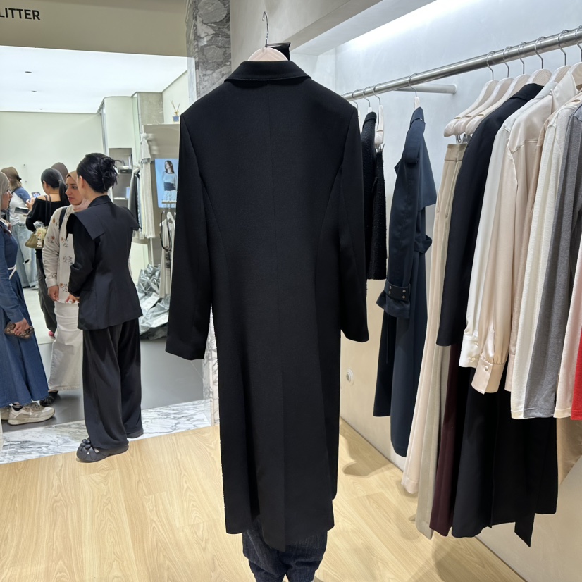 CREPE東大門實拍女士新品人氣時尚熱賣休閑長款風衣含腰帶CREPE長款風衣