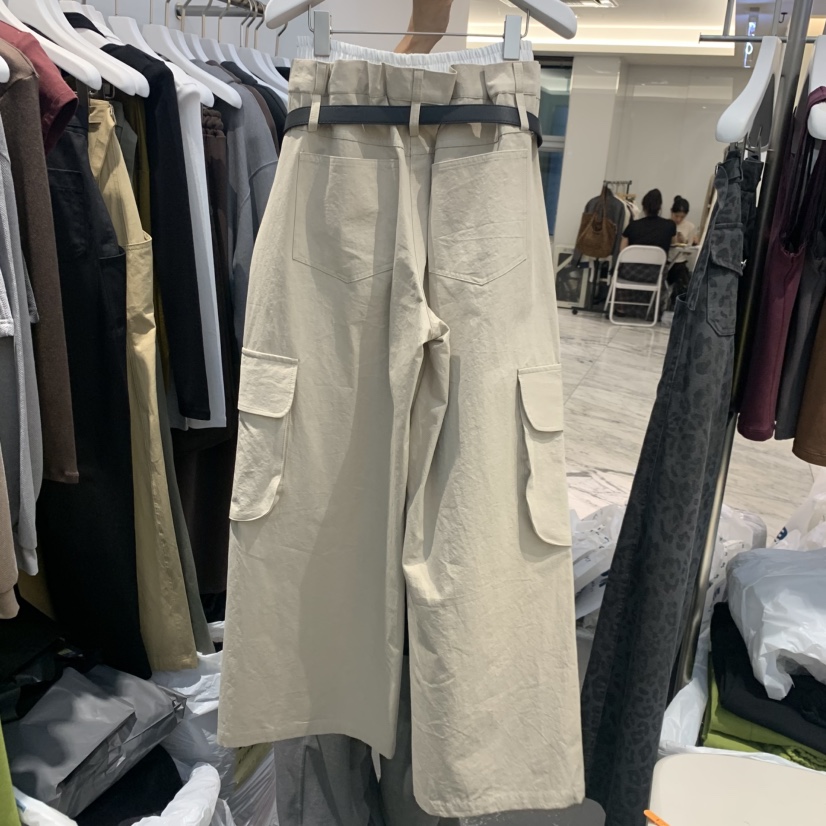 THE FIRST東大門實拍女士新品真品休閑休閑褲不含腰帶撞色THE FIRST休閑褲