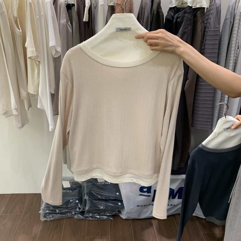 STORIES東大門實拍女士新品熱賣休閑時尚人氣推薦長袖T恤STORIES長袖T恤圖色2