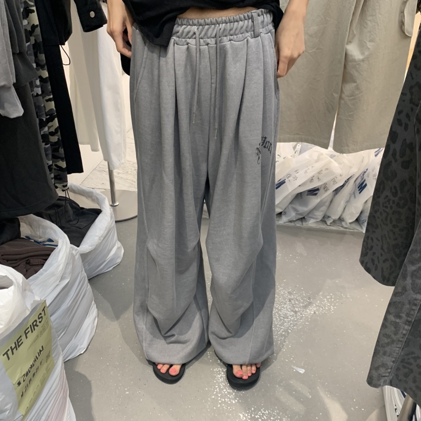 THE FIRST韓國直郵女裝新品時尚真品休閑推薦人氣休閑褲THE FIRST休閑褲圖色3灰