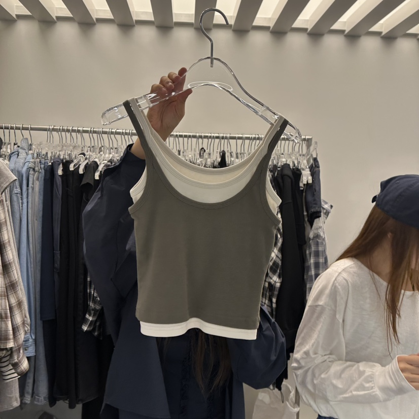VIRKIN東大門直郵女裝新品熱賣真品推薦休閑吊帶背心假兩件VIRKIN吊帶/背心