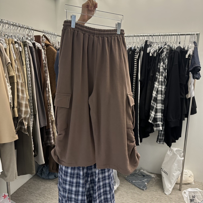 VIRKIN韓國直郵女士新品時尚休閑真品推薦休閑褲工裝褲褶皺VIRKIN休閑褲