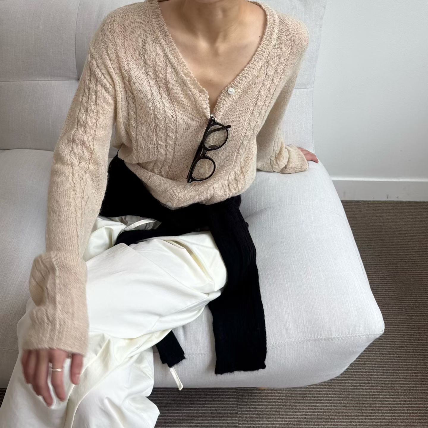 MINIMALGROUND/VIVAGLAM韓國直郵女士新款真品針織衫開襟MINIMALGROUND/VIVAGLAM針織衫