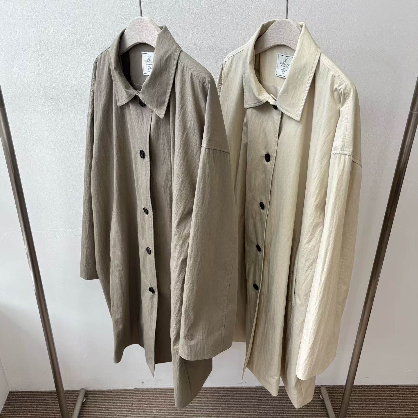 MINIMALGROUND/VIVAGLAM韓國代購女裝新款熱賣時尚長款風衣MINIMALGROUND/VIVAGLAM長款風衣