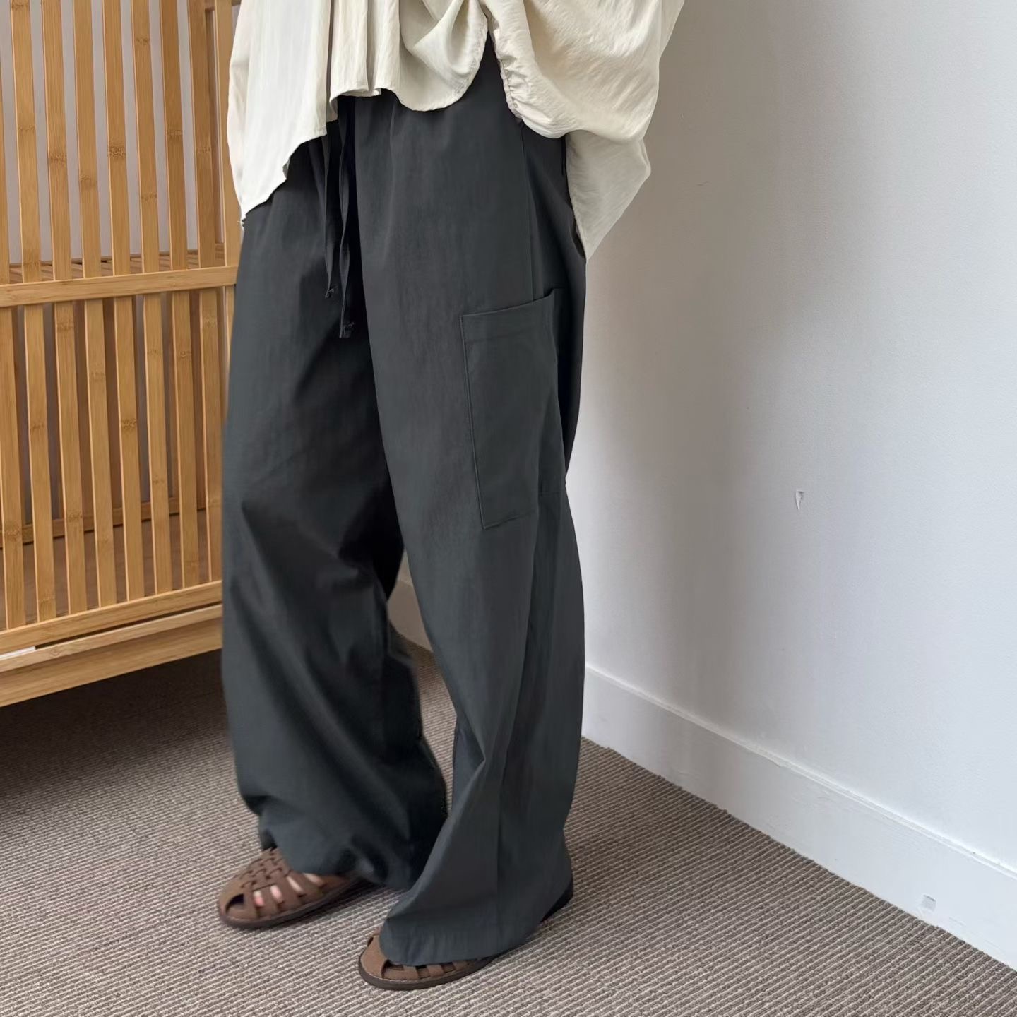 MINIMALGROUND/VIVAGLAM東大門直郵女士新品推薦休閑褲口袋MINIMALGROUND/VIVAGLAM休閑褲圖色1