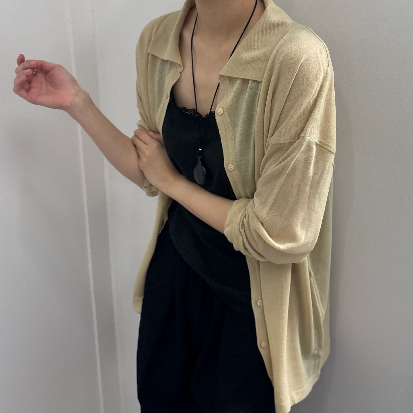 MINIMALGROUND/VIVAGLAM東大門代購女士新款人氣針織衫透明MINIMALGROUND/VIVAGLAM針織衫